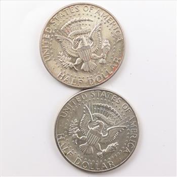 1964 Kennedy Silver Half Dollar, 2 Pieces