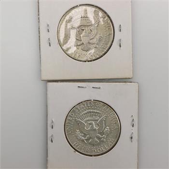 1964 Kennedy Silver Half Dollar, 2 Pieces