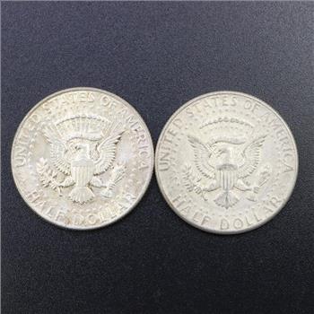 1964 Silver Kennedy Half Dollar 2 Pieces