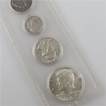 1964 US Coin Set, Including 3 Silver Coins