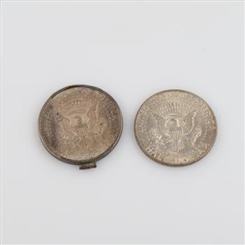 1964 US Kennedy Silver Half Dollar; 2 Pieces