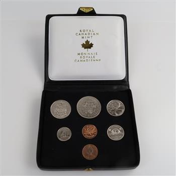 1971 Canadian Coin In Case, 7 Coins