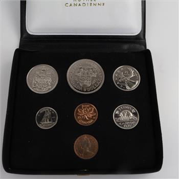 1971 Canadian Coin In Case, 7 Coins
