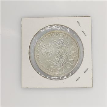 1972 German Olympic Games In Munich Commemorative Silver 10 Deutsche Mark
