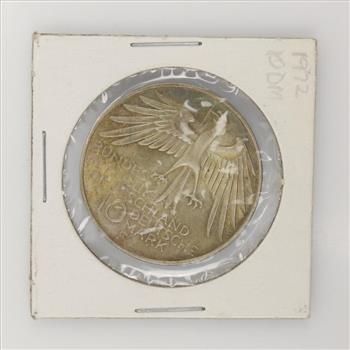 1972 German Olympic Games In  Munich Commemorative Silver 10 Deutsche Mark