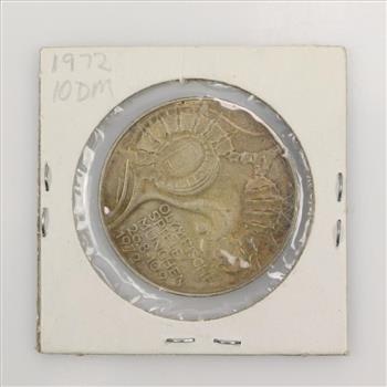 1972 German Olympic Games In  Munich Commemorative Silver 10 Deutsche Mark