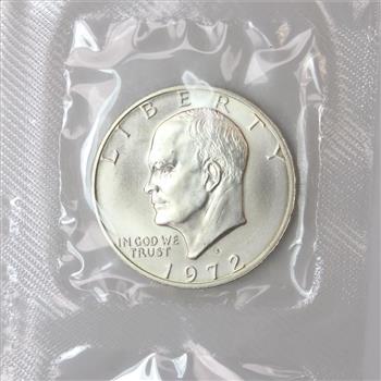 1972-S Uncirculated Eisenhower Silver Clad Dollar With COA