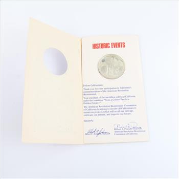 1973 California American Revolution Bicentennial Silver Medallion