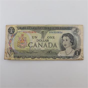 1973 Canadian One Dollar Bill