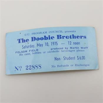1975 The Doobie Brothers Concert Ticket