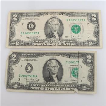 1976 & 2003-A US Federal Reserve Note Two Dollars, 2 Pieces