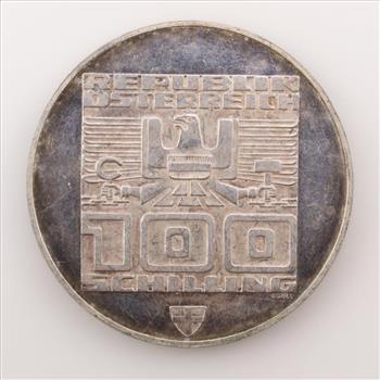 1976 Austria Winter Olympics Innsbruck Silver 100 Schilling