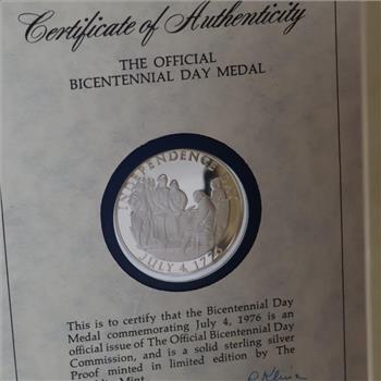 1976 Bicentennial Day Commemorative Silver Medal