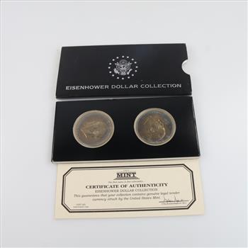 1976 Eisenhower Dollar Collection Set With COA; 2 Coins
