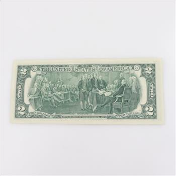 1976 US 2 Dollar Bill Federal Reserve Note 1st Day Of Issue Stamp