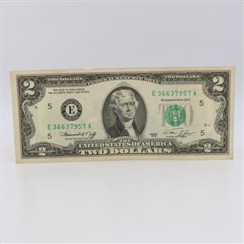 1976 US Federal Reserve Note 2 Dollar Bill