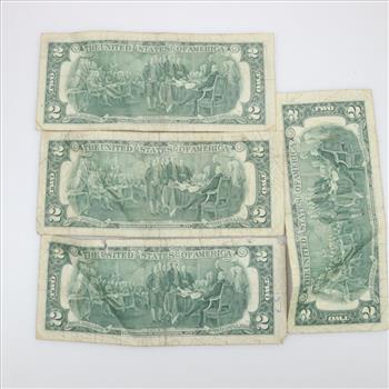 1976 US Two Dollars Federal Reserve Note, 4 Pieces
