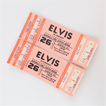 1977 Elvis Concert Tickets, 2 Pieces