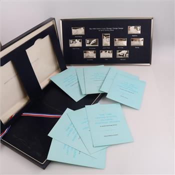 1980 US Olympic Postage Stamps In Sterling Silver