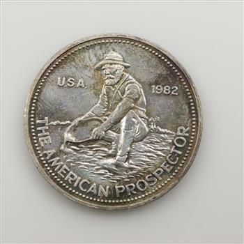 1982 Engelhard American Prospector Fine Silver 1 Troy Oz. Round
