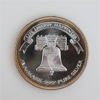 1985 Fine Silver A-Mark Liberty 1 Troy Oz Round