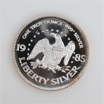 1985 Fine Silver A-Mark Liberty 1 Troy Oz Round