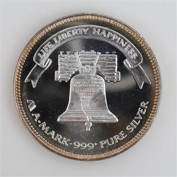 1985 Fine Silver A-Mark Liberty 1 Troy Oz Round