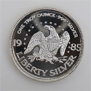 1985 Liberty Silver Fine Silver Round 1 Troy Oz