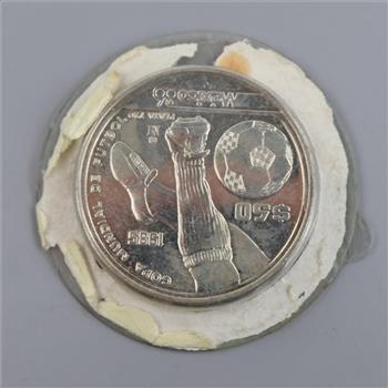 1985 Mexican Mexico '86 Commemorative Silver 50 Pesos