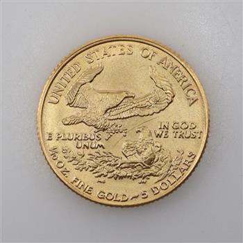 1986 American Gold Eagle 1/10oz Fine Gold 5 Dollar Coin