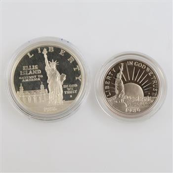 1986 Statue Of Liberty Commemorative Coin Set, Including Silver