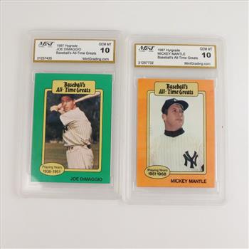 1987 Hygrade Baseball's All-Time Greats Trading Cards; 2 Pieces