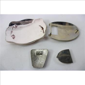 1987 Northwest Quarter Horse Congress, CSPH Champion 1983 And Before Stallion Belt Buckle Whole And Pieces, Sterling Silver & Go