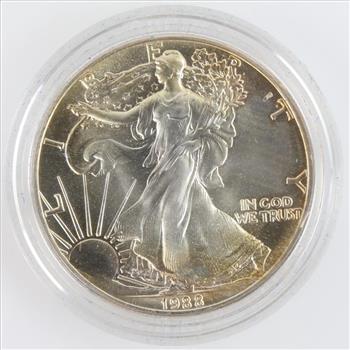 1988 American Eagle Fine Silver Dollar 1oz Includes COA & Box
