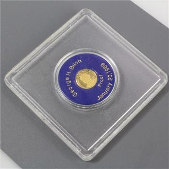 1989 24k Gold George H Bush Miniature Coin