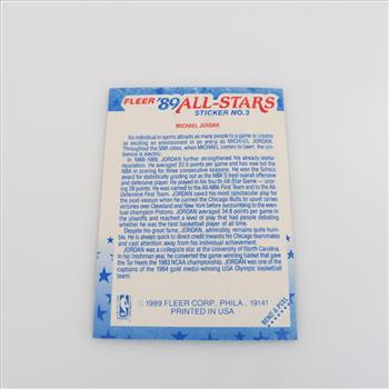 1989 Fleer Michael Jordan All Stars Card