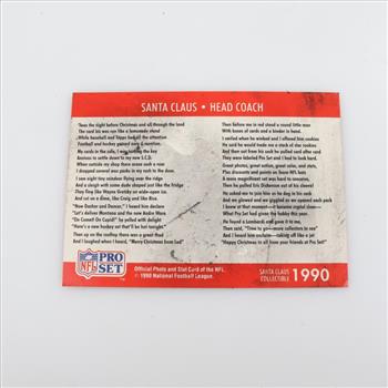 1990 Pro Set NFL Santa Claus Trading Card: The Official NFL Card, Head Coach