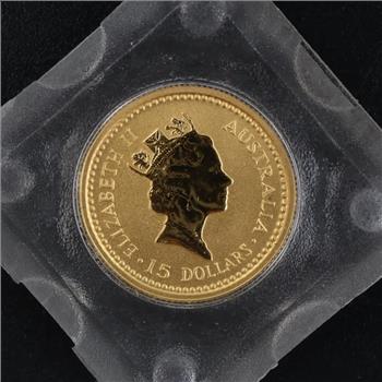 1993 Australian Fine Gold Nugget 15 Dollars 1/10oz