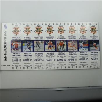 1993-1994 Florida Panthers Season Tickets Booklet