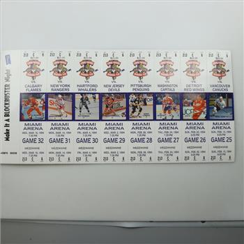 1993-1994 Florida Panthers Season Tickets Booklet