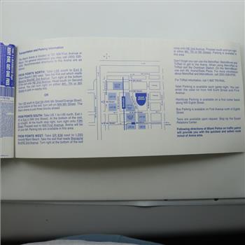 1993-1994 Florida Panthers Season Tickets Booklet