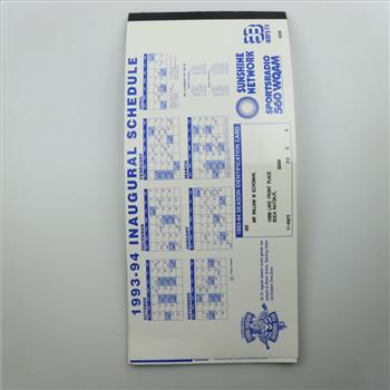 1993-1994 Florida Panthers Season Tickets Booklet