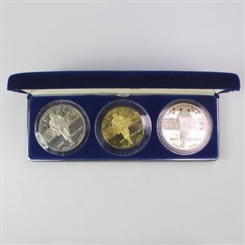 1994 Heroes Of D-Day Commemorative Coin Set, Includes 1 Silver