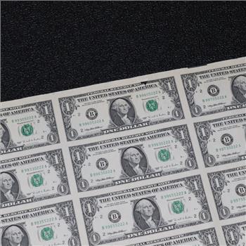 1995 Uncut Sheet of 32 US One Dollar Federal Reserve Note