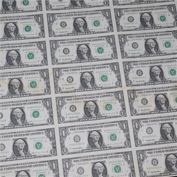 1995 Uncut Sheet of 32 US One Dollar Federal Reserve Note