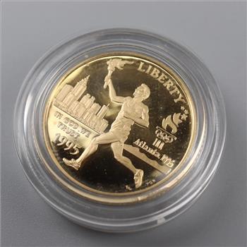 1995 US Torch Runner Fine Gold 5 Dollar Proof Coin