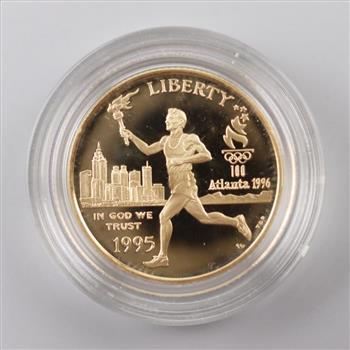 1995 US Torch Runner Fine Gold 5 Dollar Proof Coin