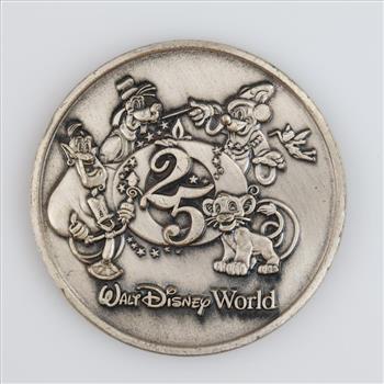 1996 Disney World 25th Anniversary .850 Silver Medallion