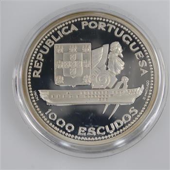 1996 Portugal D. Fernando II & Gloria Frigate Silver Proof 1000 Escudos
