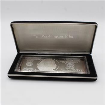 1997 The Washington Mint Franklin Quarter Pound Silver Proof Bar